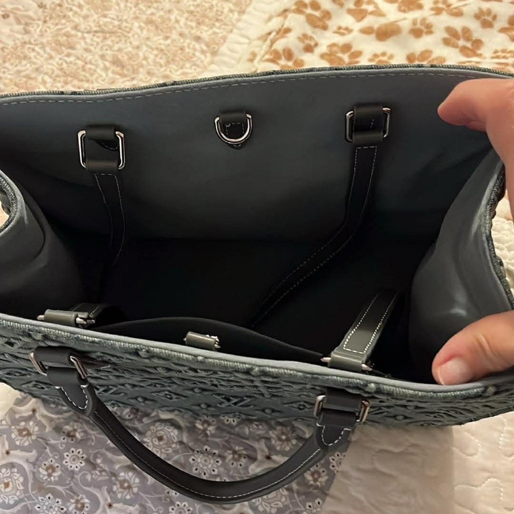 Gray purse 13” wide and 11.5” tall - Picture 2 of 5